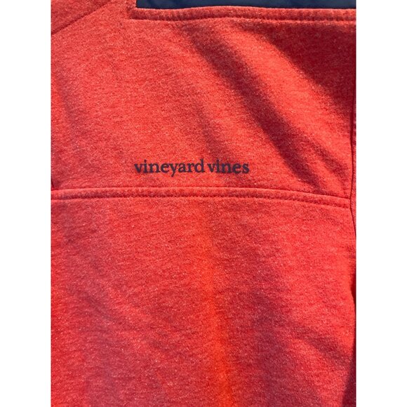 Vineyard Vines Mens Red & Navy Half-Zip Pullover Sweater M Cotton Blend - Picture 2 of 7